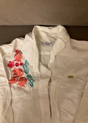 Nakışlı, Uzun Kollu Beyaz Gömlek - Görsel 2