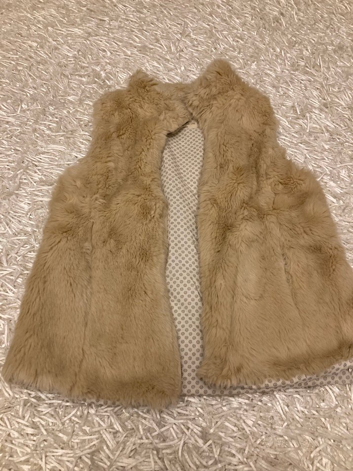 Kürklü Bej Çocuk Yelek - Görsel 2