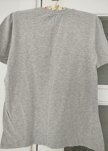 Gri Baskılı Mavi Jeans Erkek Tişört - Görsel 4