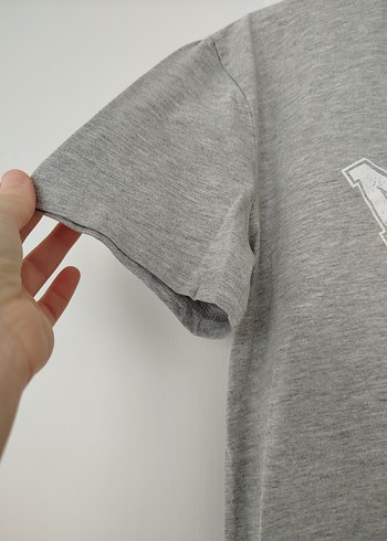 Gri Baskılı Mavi Jeans Erkek Tişört - Görsel 3