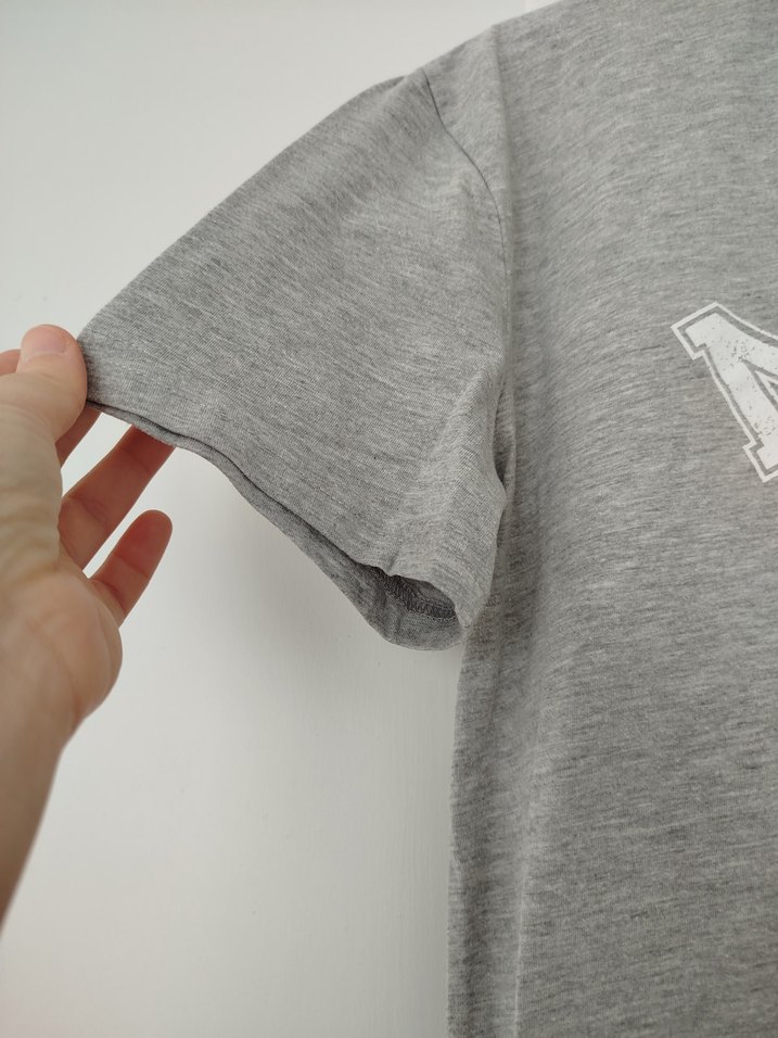 Gri Baskılı Mavi Jeans Erkek Tişört - Görsel 3