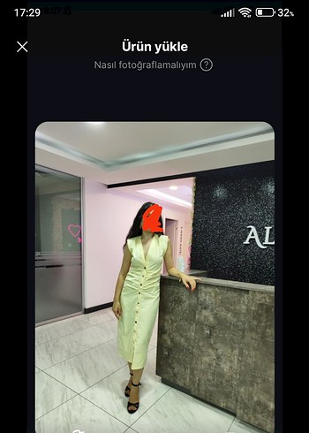 Sarı Transparan Uzun Kadın Elbise - Görsel 2