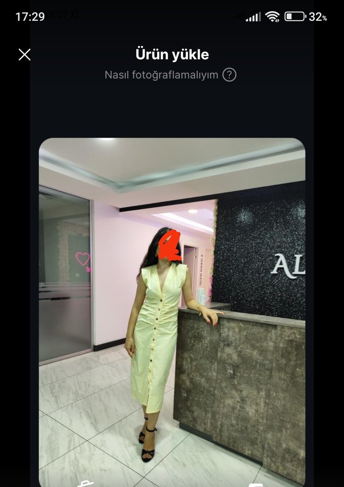 Sarı Transparan Uzun Kadın Elbise - Görsel 2