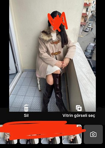 Bej Kürklü Deri Midi Kadın Kaban - Görsel 5