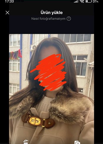 Bej Kürklü Deri Midi Kadın Kaban - Görsel 2