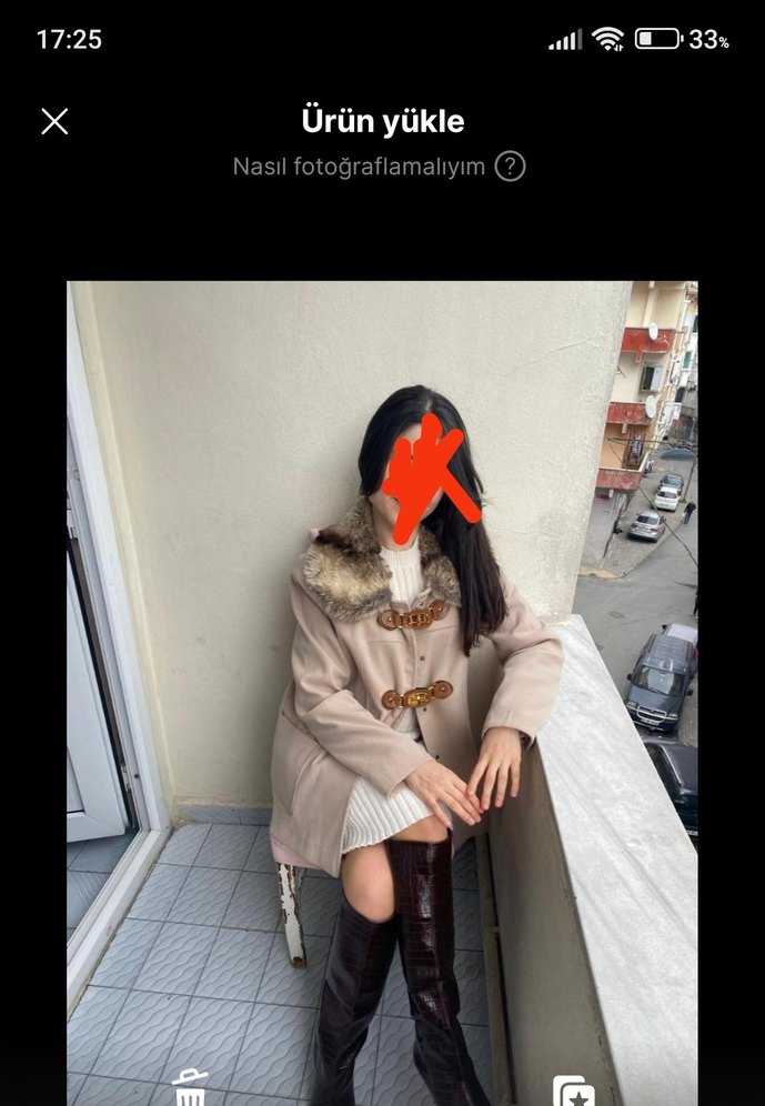 Bej Kürklü Deri Midi Kadın Kaban - Görsel 3