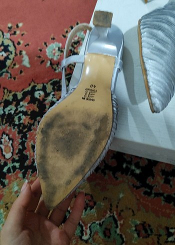 Gri Pilili Stiletto Topuklu Abiye Ayakkabı - Görsel 7