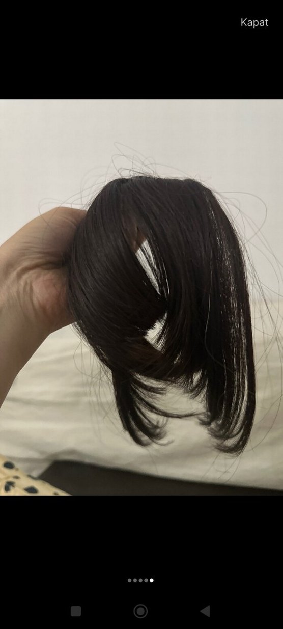 sentetik takma kahkül
koyu kahverengi ve açık kumral renkleri - Görsel 3