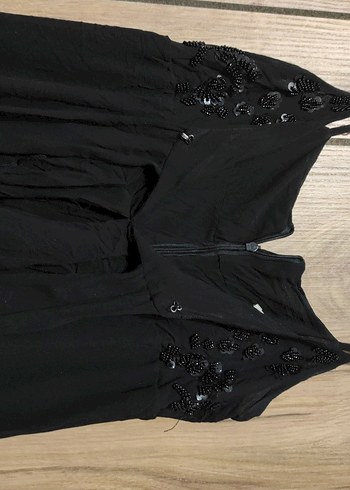 Siyah Straplez Uzun Gotik Abiye Elbise - Görsel 3