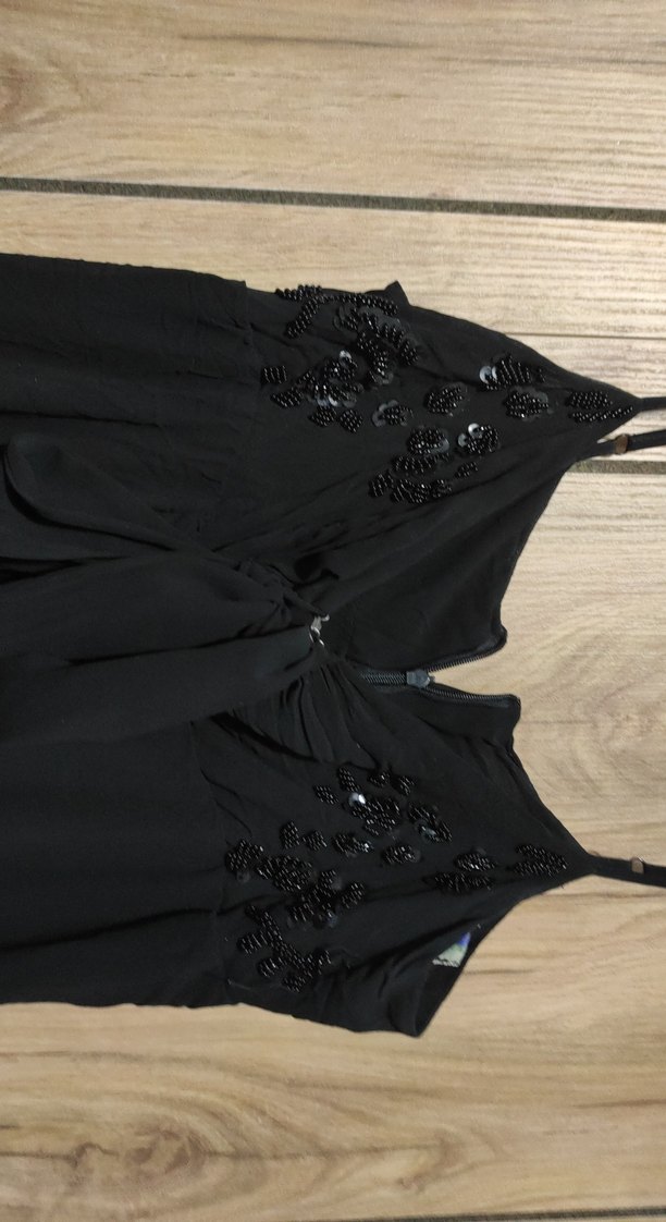 Siyah Straplez Uzun Gotik Abiye Elbise - Görsel 5