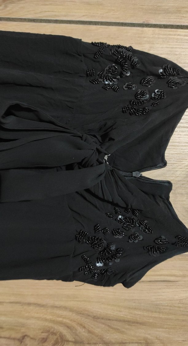 Siyah Straplez Uzun Gotik Abiye Elbise - Görsel 4