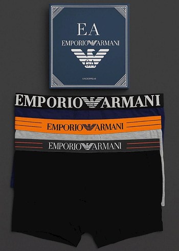 Emporio Armani Erkek Siyah Baskılı Boxer