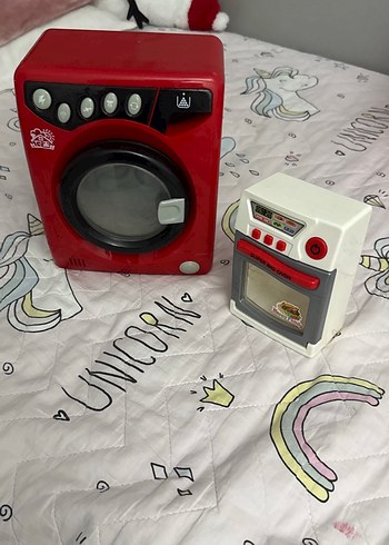 Kırmızı Renkli Mini Çamaşır ve Fırın Seti - Görsel 2