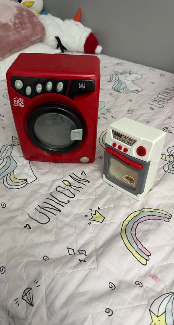 Kırmızı Renkli Mini Çamaşır ve Fırın Seti - Görsel 2