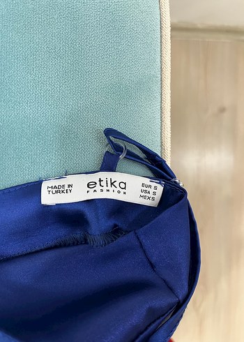 Parlak Lacivert Midi Askılı Elbise - Görsel 5