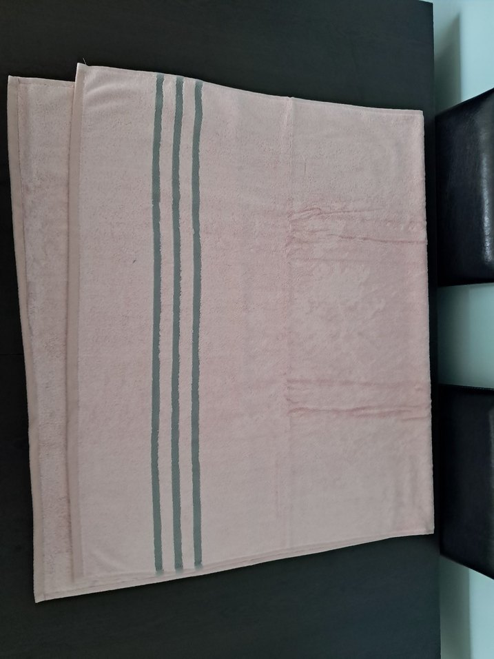 Pembe Çizgili Yumuşak banyo büyük boy Havlu - Görsel 2