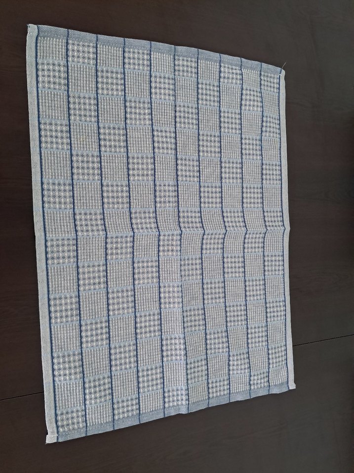 Gri Mavi Kareli Havlu kurulama - Görsel 2