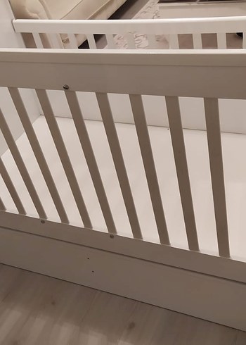 Beyaz Bebek Beşiği ve Sepeti - Görsel 5