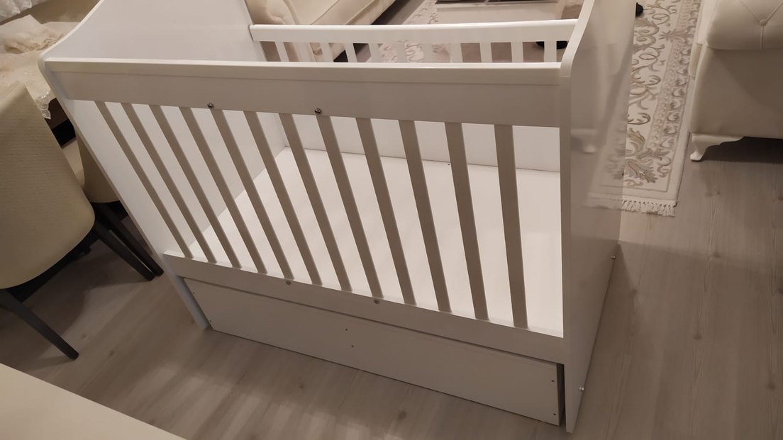 Beyaz Bebek Beşiği ve Sepeti - Görsel 5