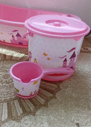 Pembe Pastel bebek banyo seti - Görsel 3