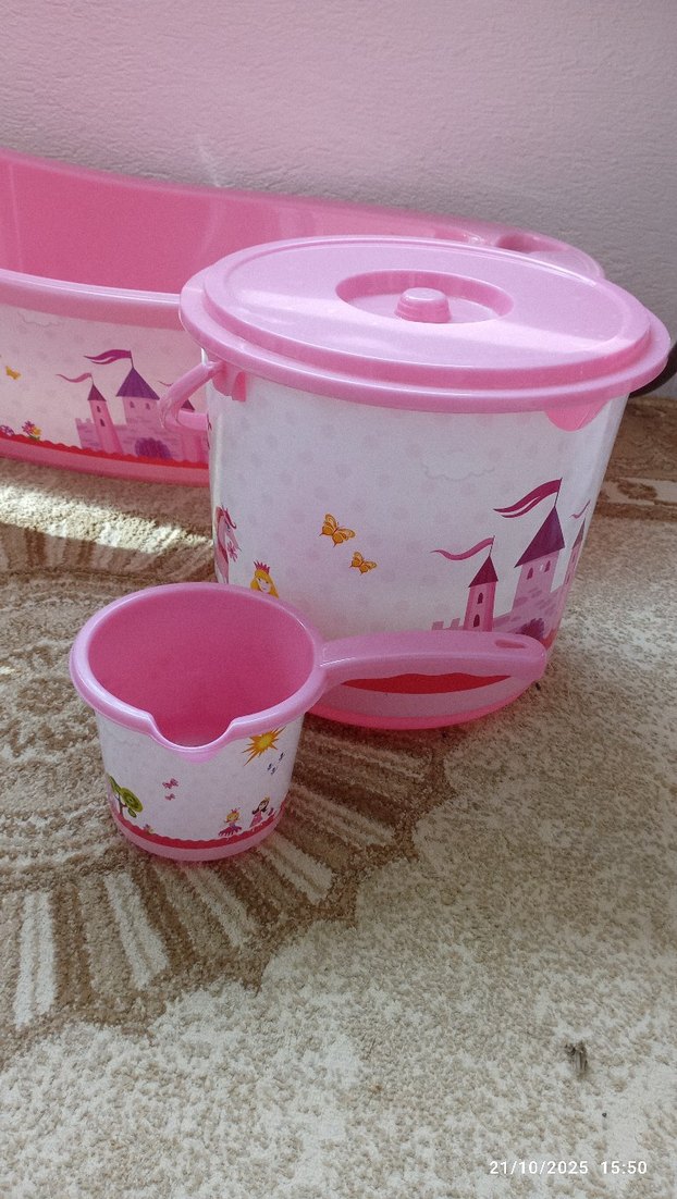 Pembe Pastel bebek banyo seti - Görsel 3