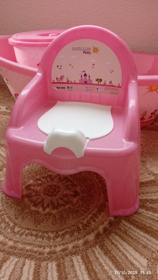 Pembe Pastel bebek banyo seti - Görsel 4