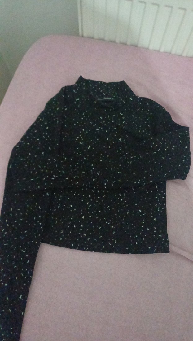 uzun kollu crop bluz - Görsel 2