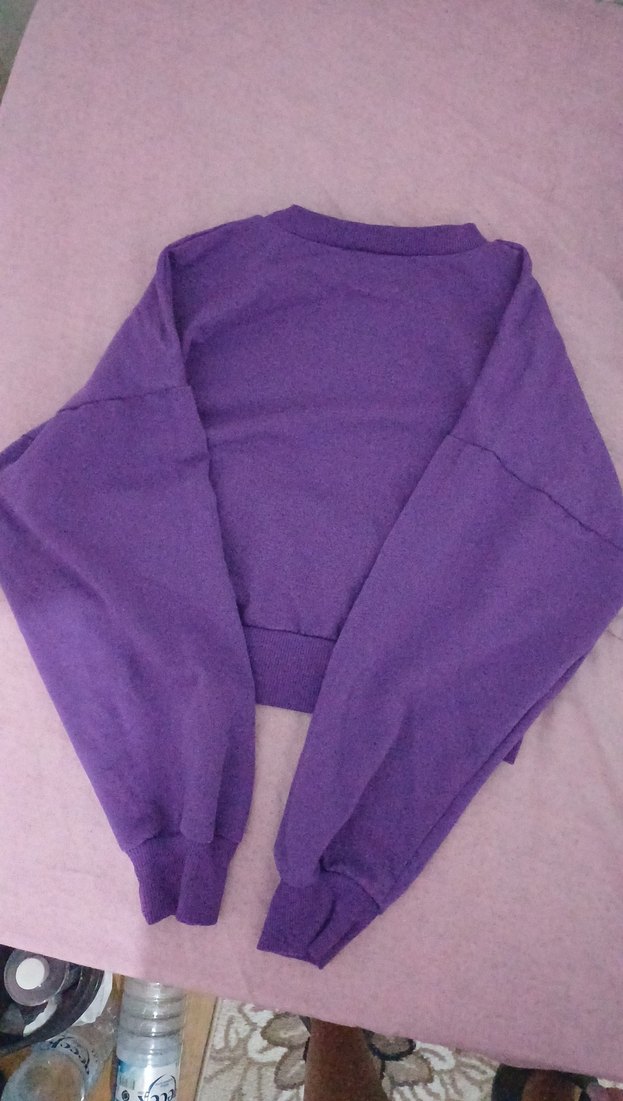 Mor Baskılı Kadın Sweatshirt - Görsel 3