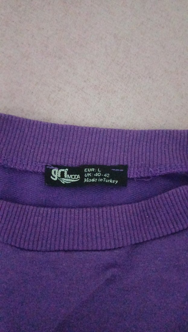 Mor Baskılı Kadın Sweatshirt - Görsel 2