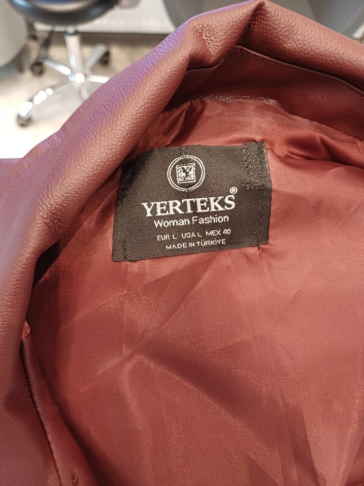 Bordo Deri Biker Yelek - Görsel 2