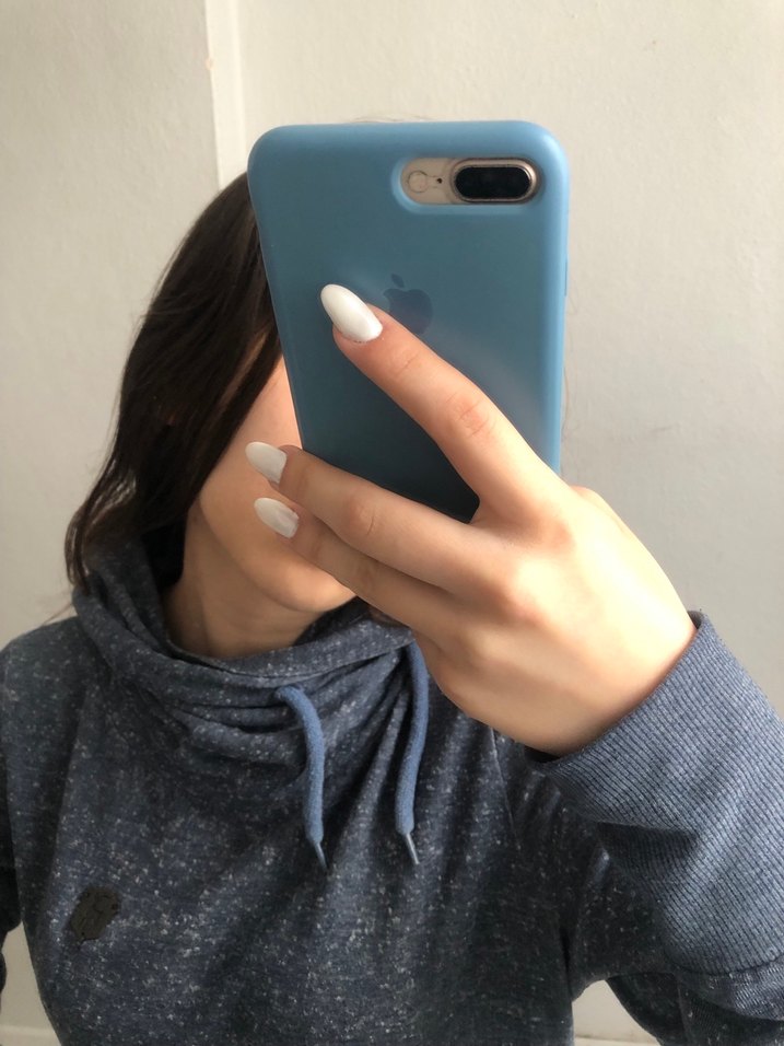 Kadın mavi Yüksek Yakalı Sweatshirt - Görsel 3