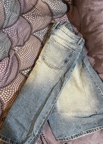 mavi bermuda Bol Kesim Kadın Kot Pantolon - Görsel 3