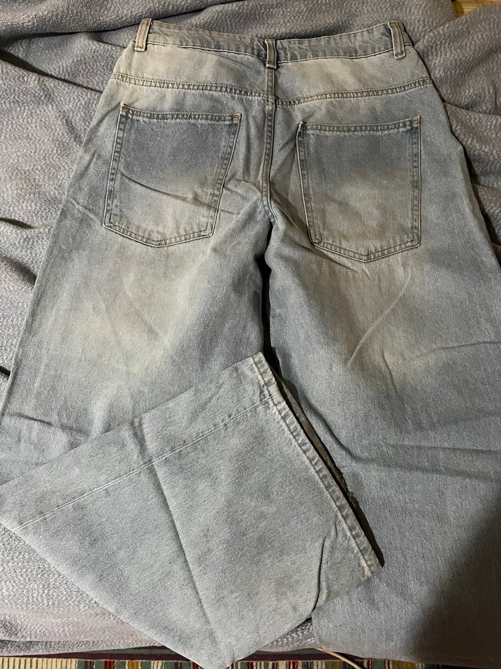 Gri Bol Kesim Kadın Denim Pantolon - Görsel 2