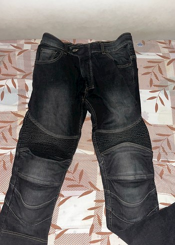 American Vintage Siyah Deri Detayli Biker Jean Pantolon
