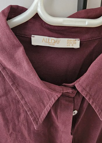 38 Beden bordo Renk Allday Uzun Vişne Renk Tunik