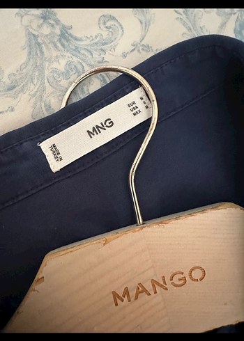 Mango Lacivert gömlek elbise