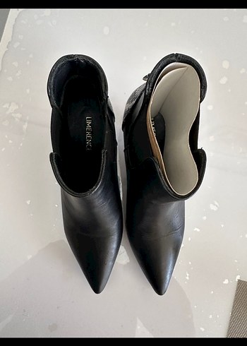 36 Beden Siyah Deri Stiletto Topuklu Goth Bot
