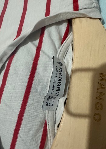 Bordo Çizgili Hamile Tişörtü - Görsel 2