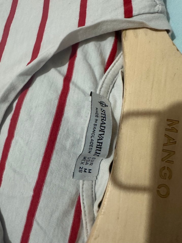 Bordo Çizgili Hamile Tişörtü - Görsel 2