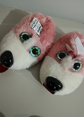 Kız Çocuk Renkli Peluş Sıcak Ev Terliği - Görsel 6