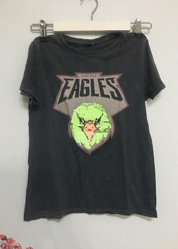 Çocuk Koyu Gri Rock Punk Tişört
