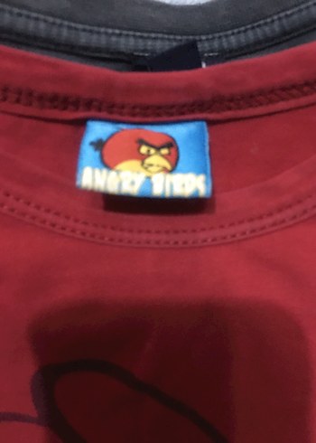 Diğer Kırmızı Angry Birds Baskılı Erkek Tişört
