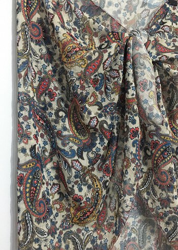 Bohem Çok Renkli Gri Desenli Kadın Pareo - Görsel 3