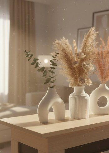  Beden Modern Dekoratif Vazo Seti | Sanatsal - Minimalist Tasarım