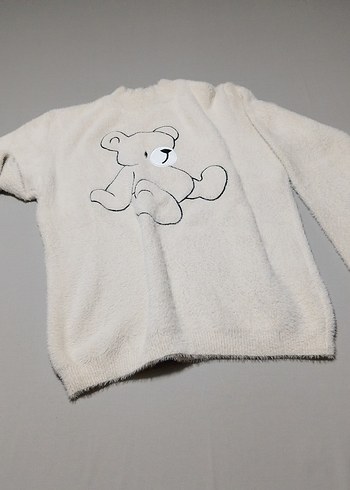 Kadın Beyaz Yumoş Polar Sweatshirt - Görsel 5