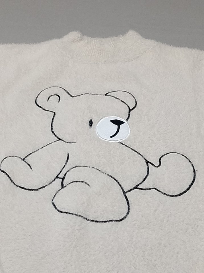 Kadın Beyaz Yumoş Polar Sweatshirt - Görsel 2