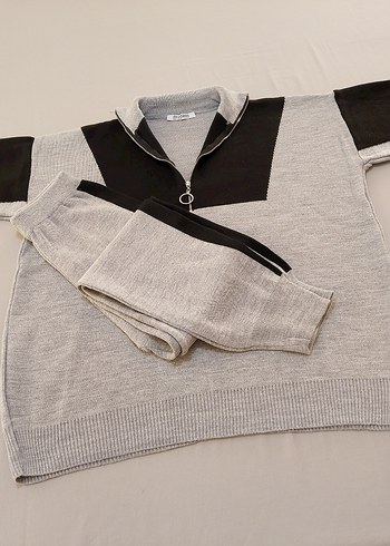 Gri Fermuarlı Kadın Eşofman Takımı - Görsel 3