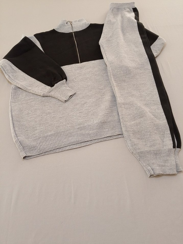 Gri Fermuarlı Kadın Eşofman Takımı - Görsel 2