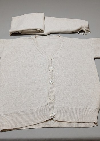 Basic taş renkli hırkalı takım - Görsel 8