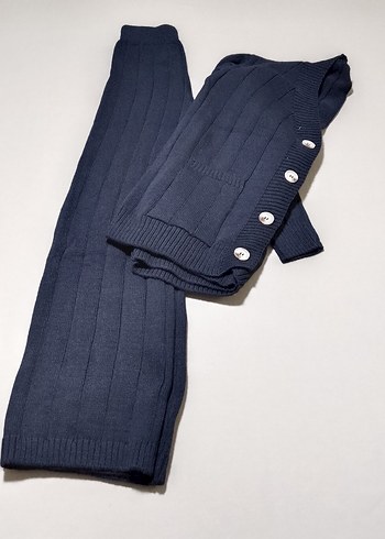 Kadın Lacivert Triko Hırkalı takım - Görsel 4